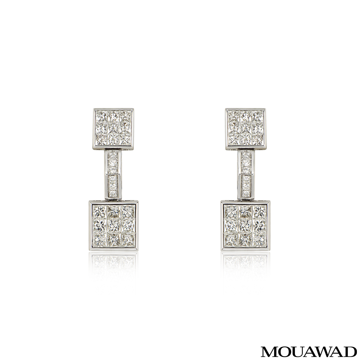Mouawad White Gold Diamond Earrings